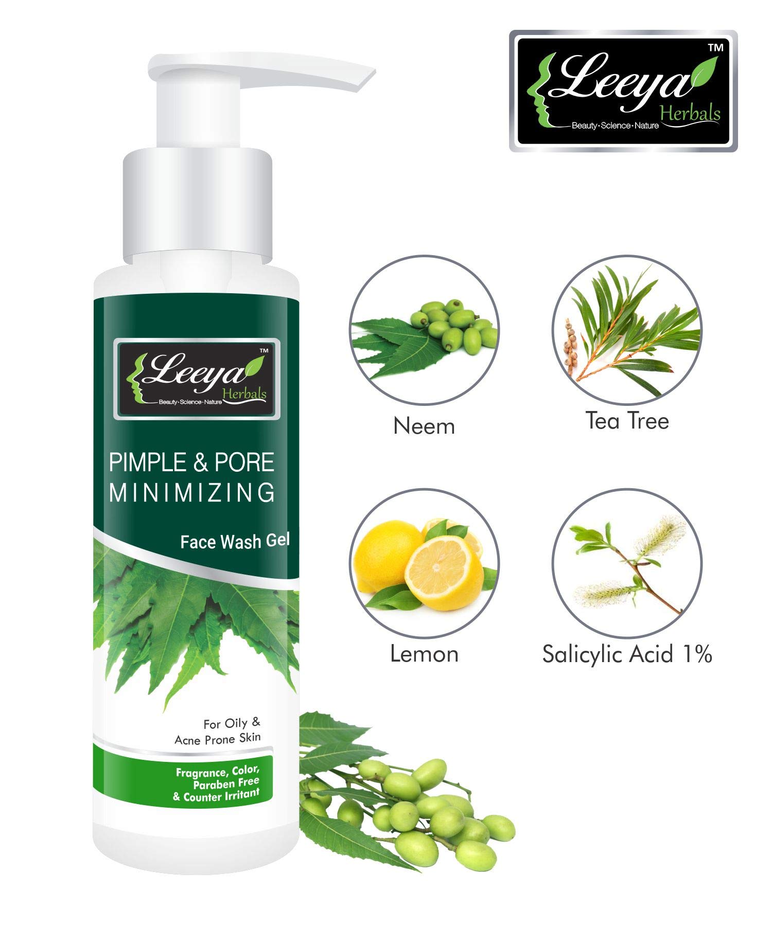 LEEYA HERBALS Acne Care Kit - Face Wash & Oil Control Gel for Daily Skincare