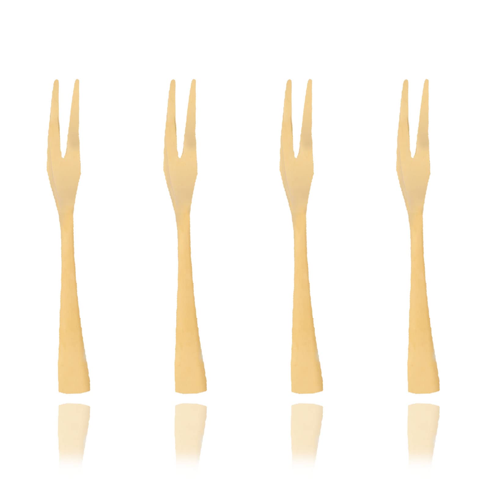 Premium Stainless Steel Crab Forks - 2 Prong Appetizer Forks for Seafood, Cocktails, Salads & Fruits - 6.3 Inch Elegant Party & Travel Utensils (Set of 4) - Perfect for Dinner Parties, Beach Picnics & Catering Events