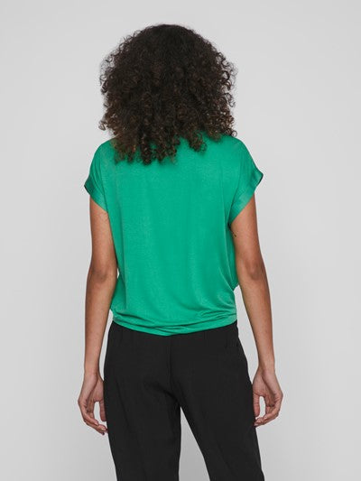 ELLE Women's Satin Blouse - Elegant Green Button Down Shirt for Work, Party & Date Night Outfits