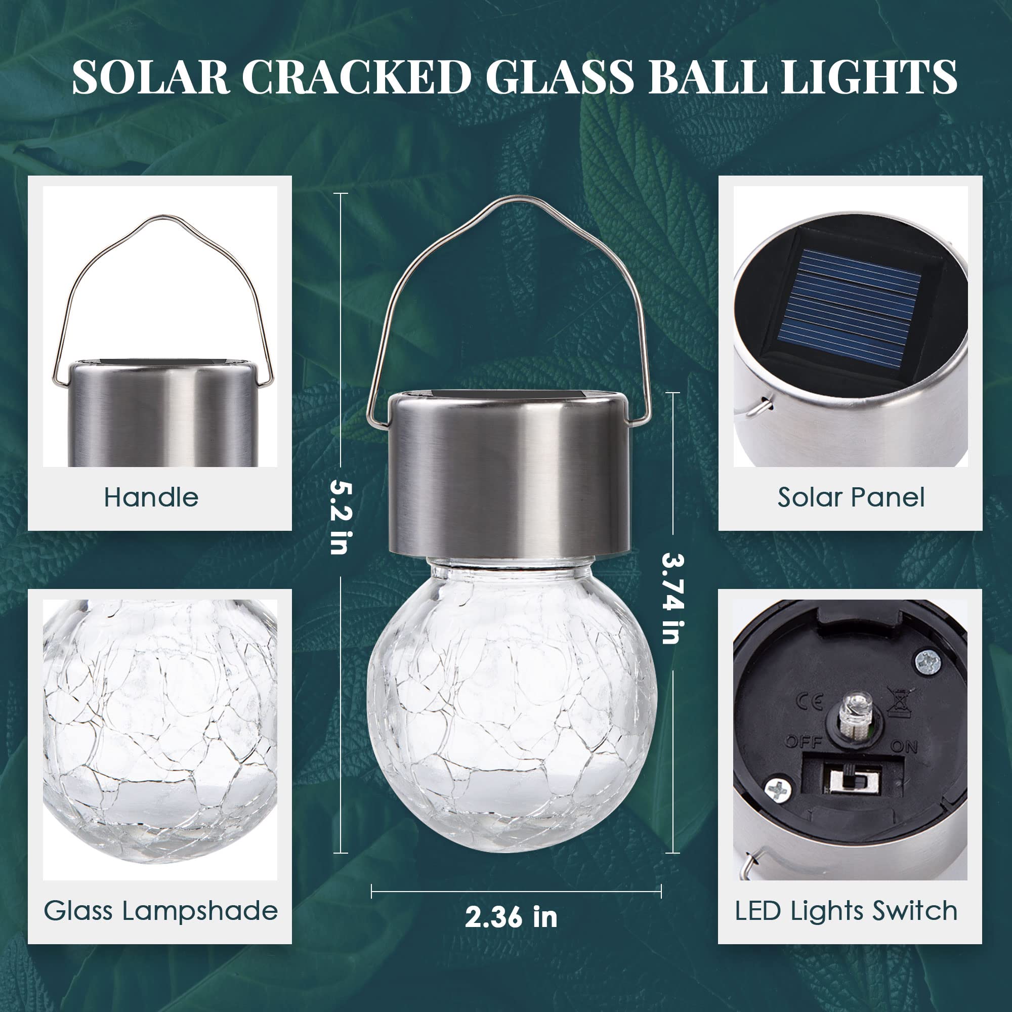 SOLPEX 12 Pack Outdoor Hanging Solar Lights - Waterproof Solar Powered Globe Lights for Garden, Yard, Patio, Lawn & Flower Bed Decoration (Warm White) | Perfect for Evening Ambiance, Pathway Lighting & Outdoor Parties