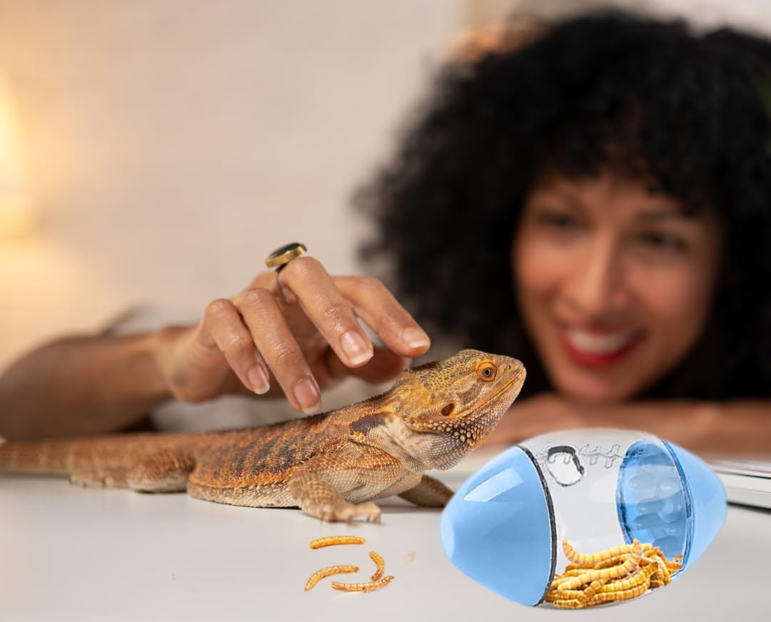 Premium Lizard Feeder Toy Ball - Enrichment & Feeding Accessory for Bearded Dragons, Geckos & Small Reptiles | Stimulating Play & Exercise for Pet Lizards