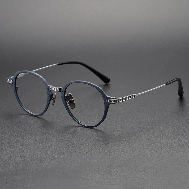 Stylish Unisex Black Titanium Eyeglasses - Oval & Round Full Rim Frames 55426 | Perfect for Work, Reading & Everyday Fashion