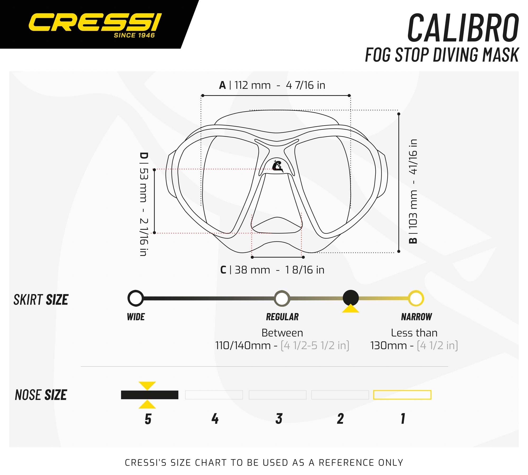 Cressi Calibro Freediving Mask with HD Lens - Premium Scuba Diving Gear for Spearfishing & Snorkeling - Crystal Clear Underwater Vision for Ocean Adventures