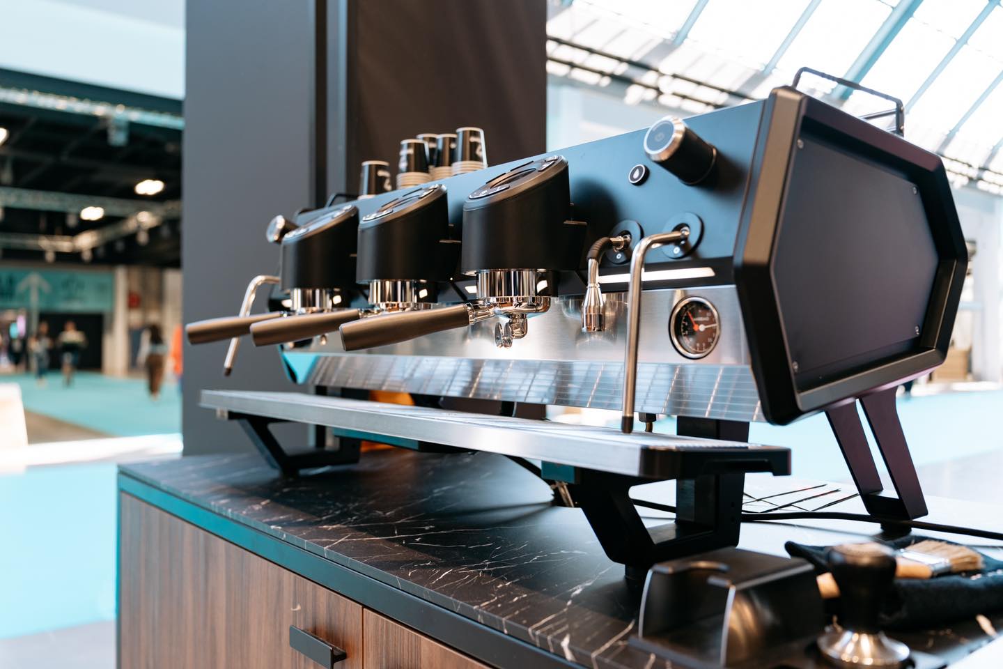 Sanremo D8 PRO Commercial Espresso Machine - 3 Group Semi-Automatic Coffee Maker in White & Champagne Finish | Perfect for Cafés, Restaurants & Coffee Shops