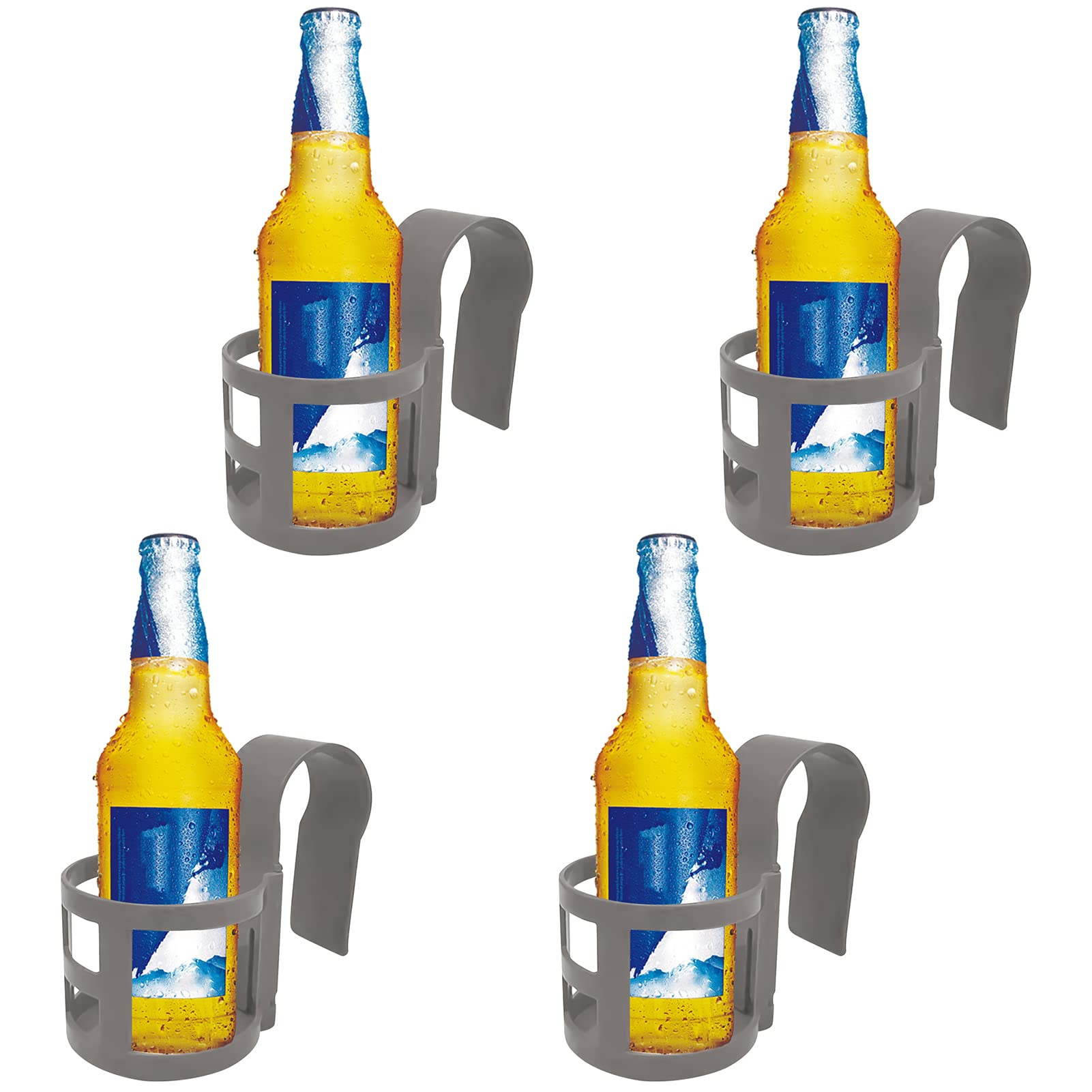 Qoyntuer 4-Pack Poolside Cup Holder - No Spill Drink Holders for Above Ground Pools, Sturdy Round Top Bar Accessories for Beer, Soda & Cocktails - Perfect for Pool Parties, Lounging & Summer Relaxation