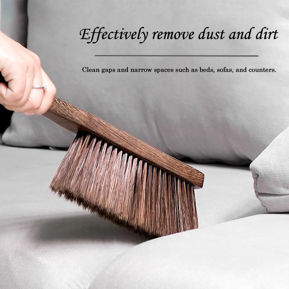 Soft Bristle Hand Broom Brush - Dust Cleaning Brush for Couch, Bed, Sofa, Car & Fireplace | Portable Dusting Brush for Home, Office & Vehicle Cleaning | Multi-Surface Cleaning Tool for Pet Hair, Lint & Debris Removal