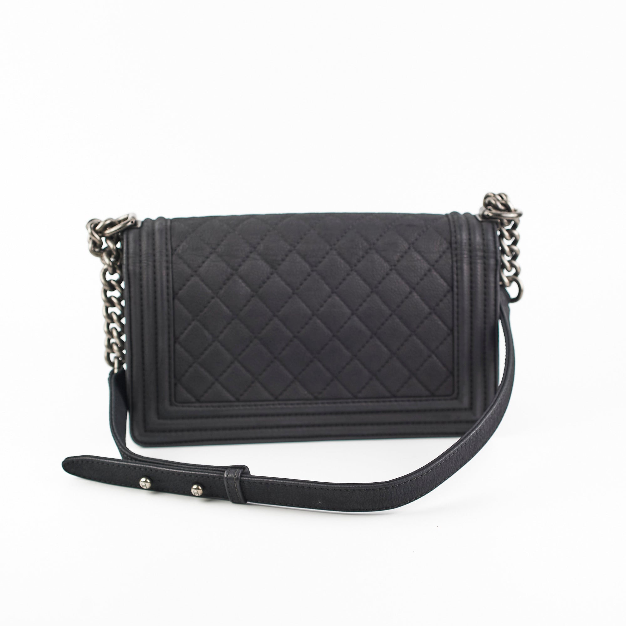 Chanel Old Medium Boy Bag Black Caviar Leather - Luxury Designer Handbag for Women, Perfect for Parties, Work & Everyday Use