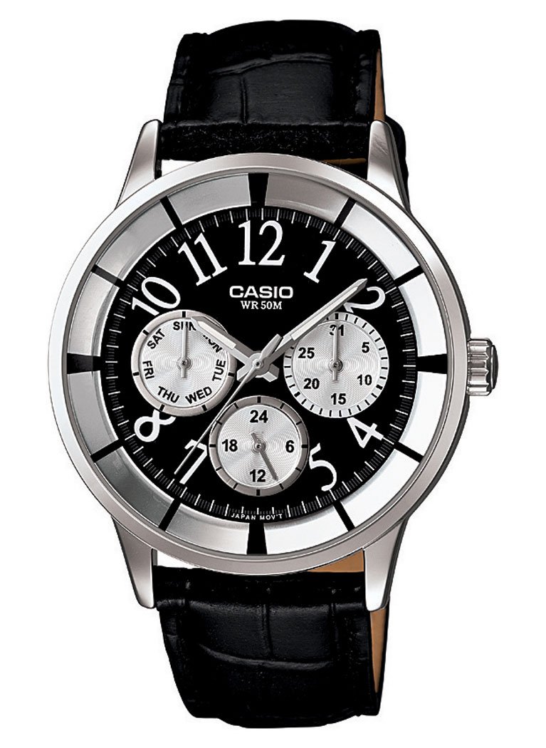 Casio Women's LTP2084L-1B Classic Black Leather Strap Watch - Elegant & Slim Design for Everyday Wear, Office & Formal Occasions