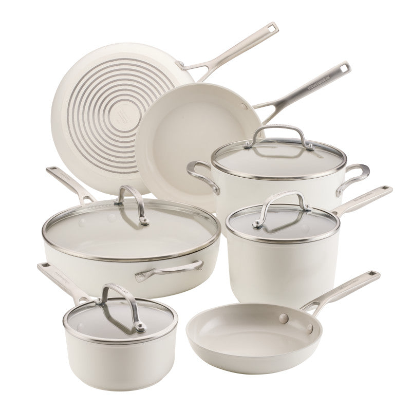 11-Piece Hard Anodized Ceramic Nonstick Cookware Set - Induction Compatible Pots & Pans for Healthy Cooking | Perfect for Frying, Sautéing & Boiling in Modern Kitchens
