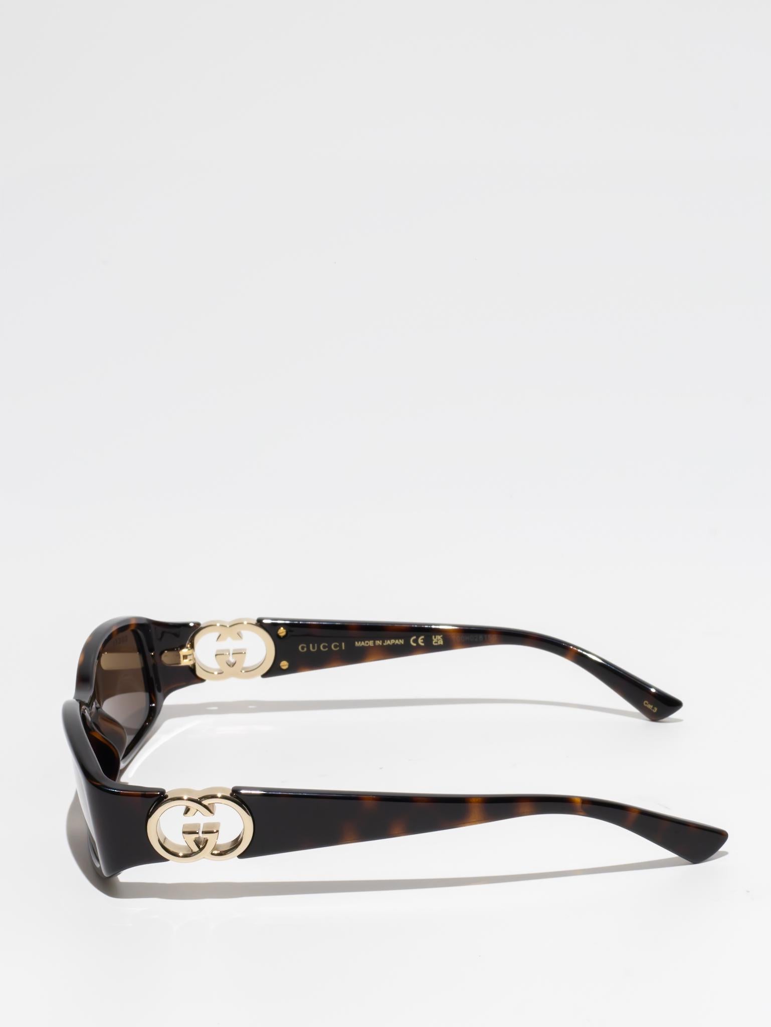 GUCCI GG1661S 002 Tortoise Sunglasses for Women - Classic Retro Square Frame UV Protection Shades for Beach, Driving & Fashion Outfits