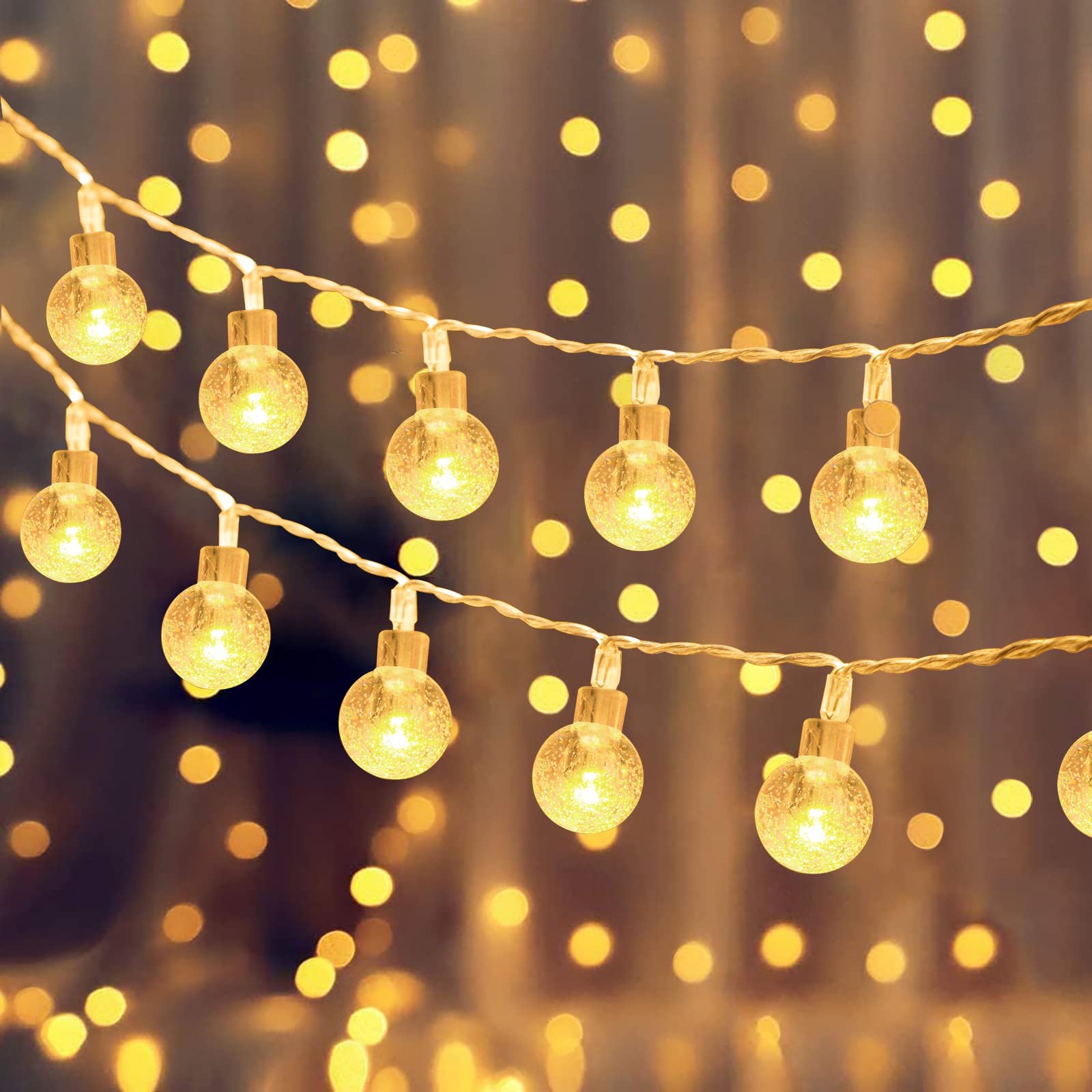 Battery Operated Globe String Lights - 20FT 40 LED Waterproof Fairy Lights with Remote & Timer for Indoor Outdoor Use - Perfect for Patio, Garden, Balcony, Bedroom, Gazebo & Christmas Decorations (Yummuely)