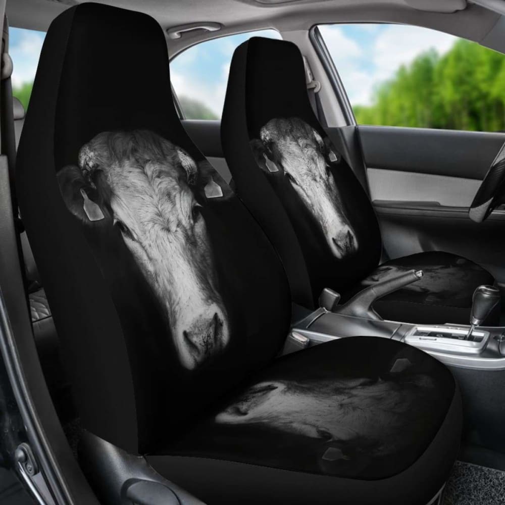 Premium Black and White 2-Piece Car Seat Covers - Universal Fit for Most Vehicles - Durable & Stylish Protection for Home, Office, or Travel Use