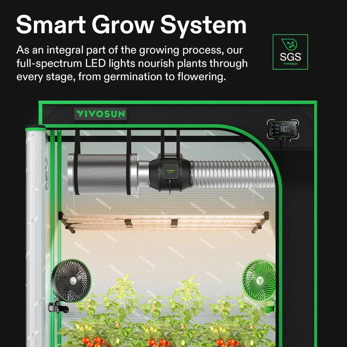 Vivosun VSFL3000 300W Full Spectrum LED Grow Light for Indoor Plants - Hydroponics, Greenhouse, Seed Starting, and Flowering