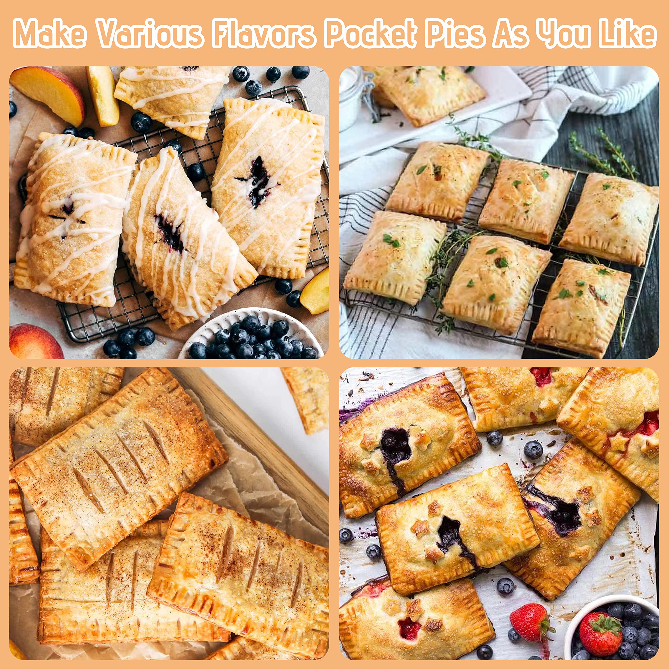 Electric Mini Pocket Pie Maker Machine with Crust Cutter - Non-Stick Pie Iron Press for Hot Pockets, Pizza Pockets & Grilled Cheese - Perfect for Home, Camping & Quick Snacks