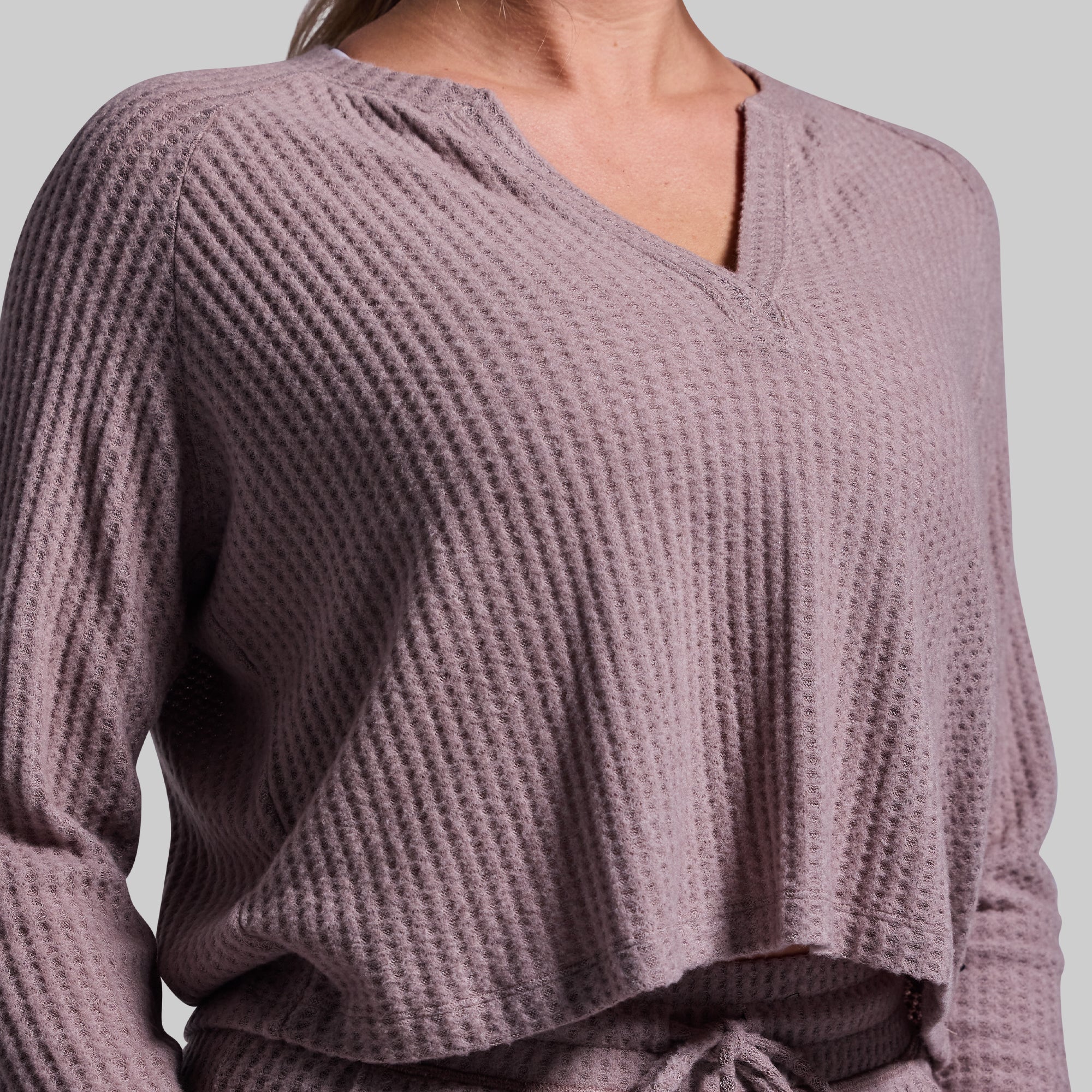 R&R Waffle Long Sleeve Shirt for Men - Soft Thermal Stucco Color Crewneck Top for Fall & Winter | Casual Wear, Layering, Outdoor Activities