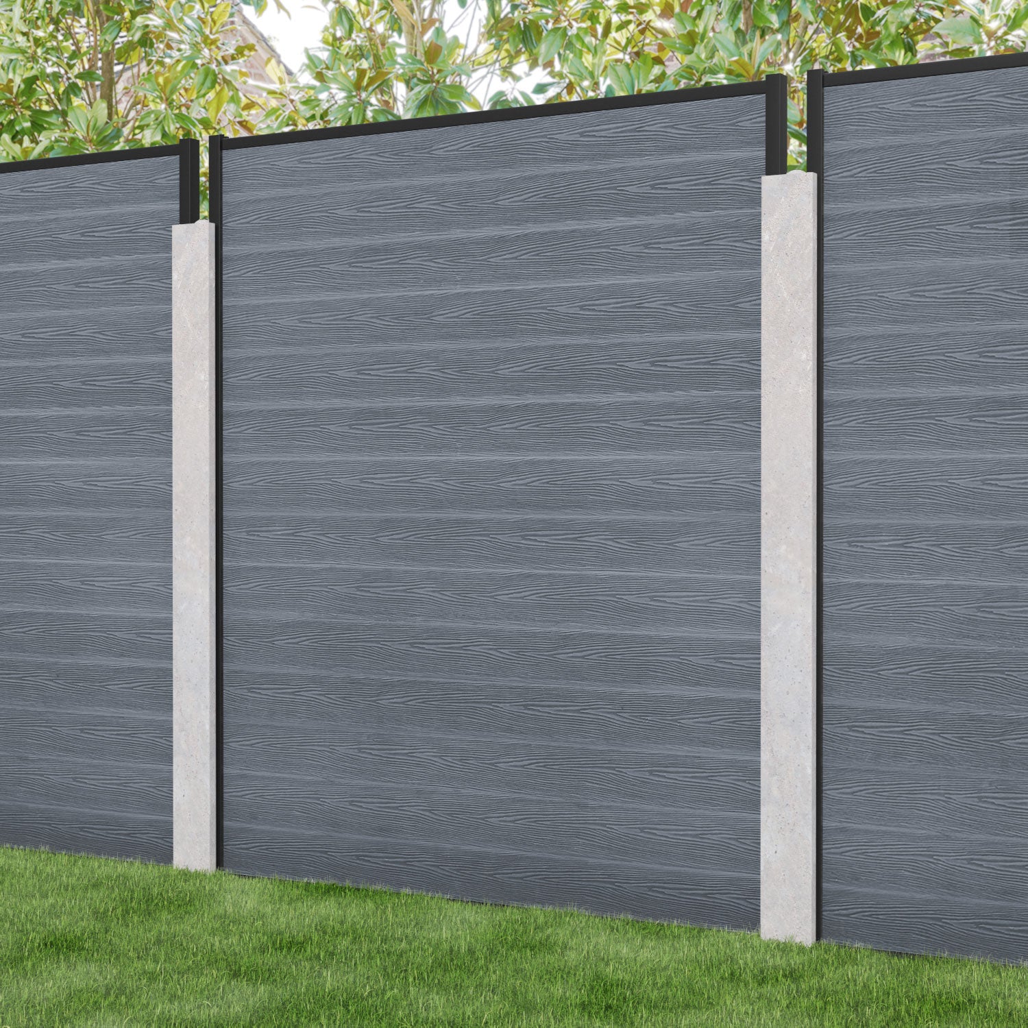 Classic Anthracite Fence Panel for Existing Concrete Posts - Durable Outdoor Privacy Fence for Backyard, Garden & Property Boundaries