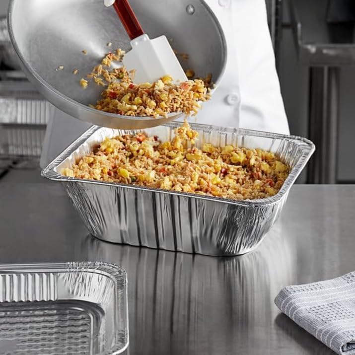 Disposable Extra Deep Heavy Duty 9x13 Half Size Aluminum Pans - 250 Count Bulk Pack for Baking, Roasting, Meal Prep & Catering | Commercial & Home Kitchen Use