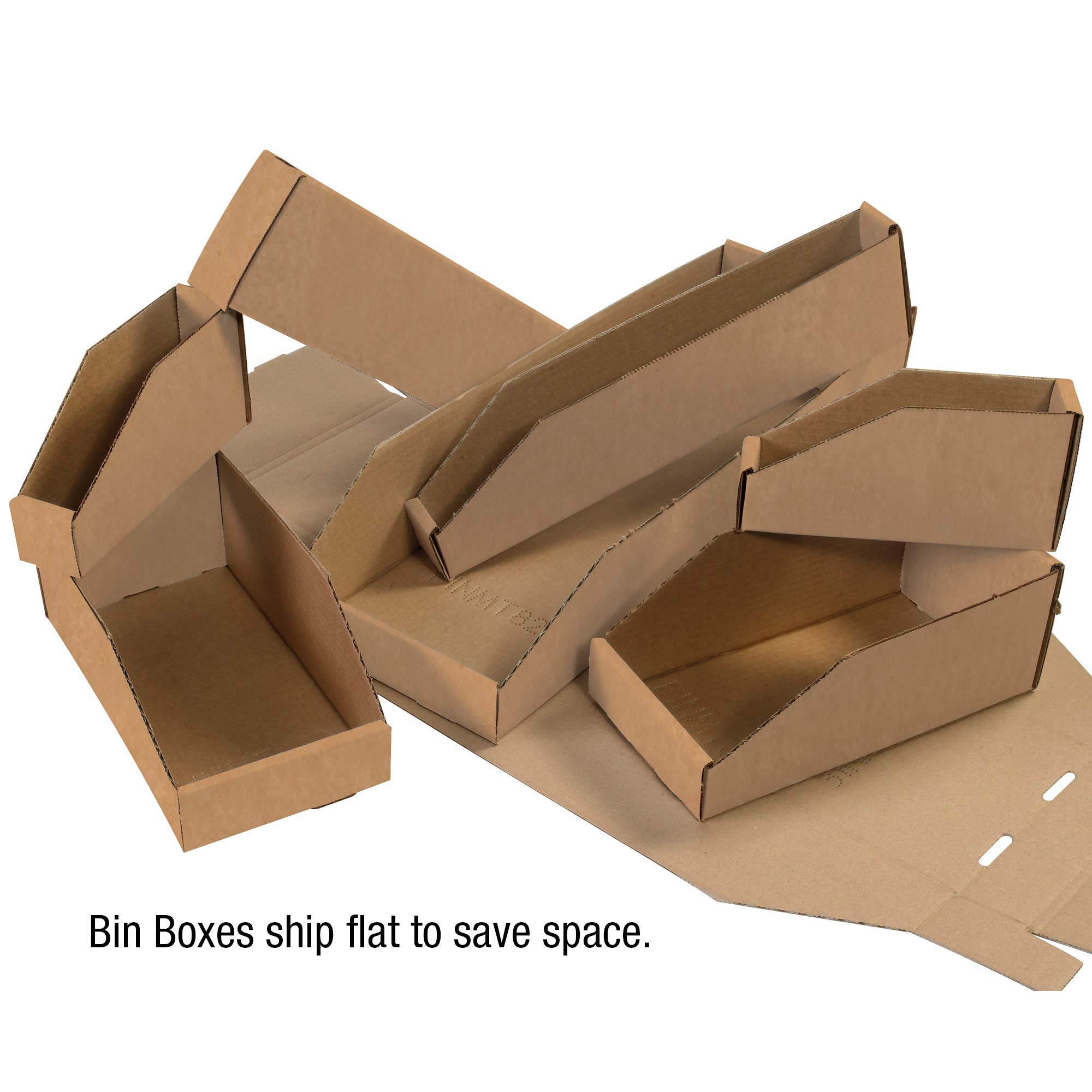 Aviditi 12-Pack Corrugated Cardboard Storage Bins - Heavy Duty Kraft Organizer for Warehouse, Garage, Home & Office - Perfect for Storing Tools, Toys, Clothes & Seasonal Items