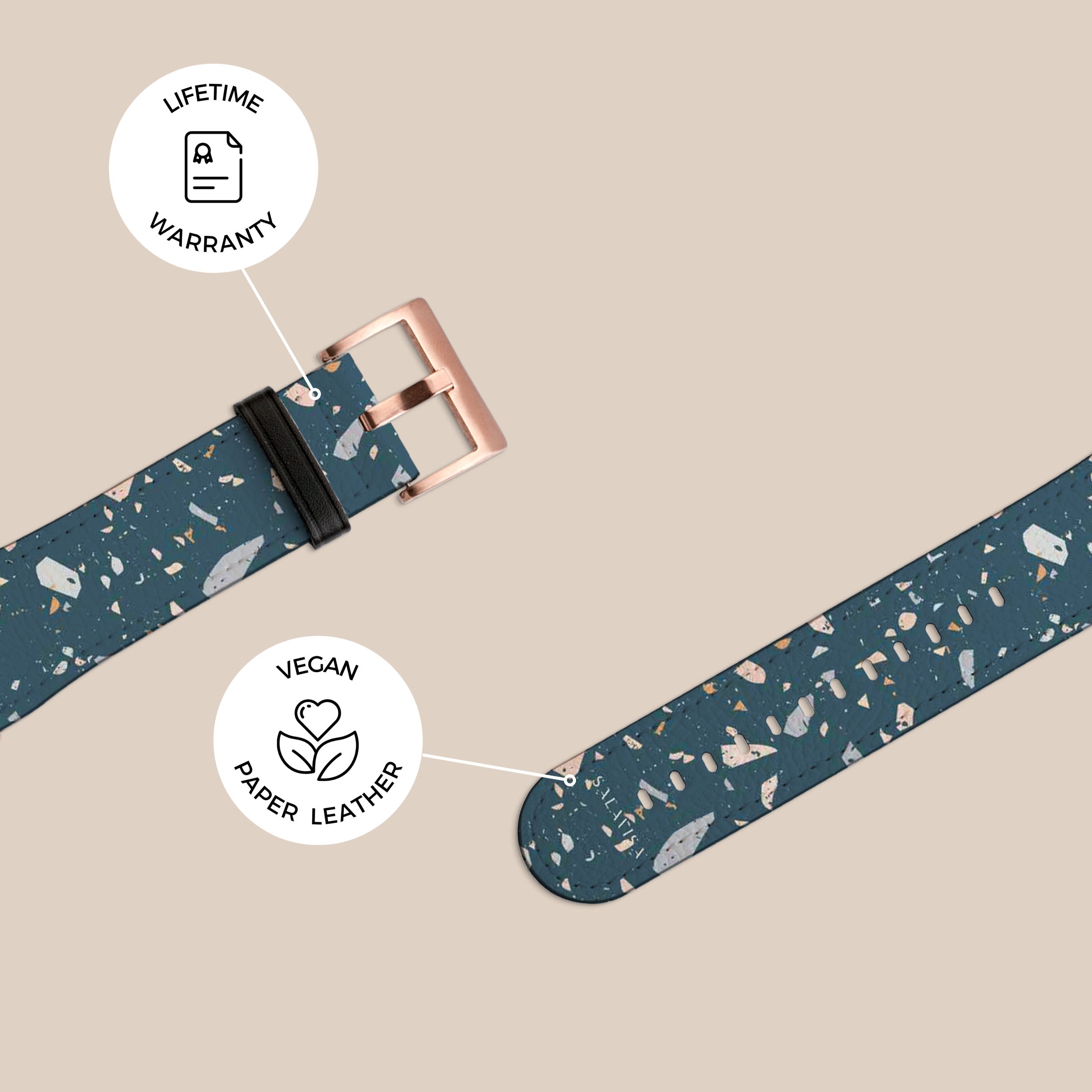 Terrazzo Pattern Galaxy Watch Band for Samsung Galaxy Watch 4/5/6 - Stylish & Durable Smartwatch Strap for Women & Men - Perfect for Workouts, Running & Everyday Wear