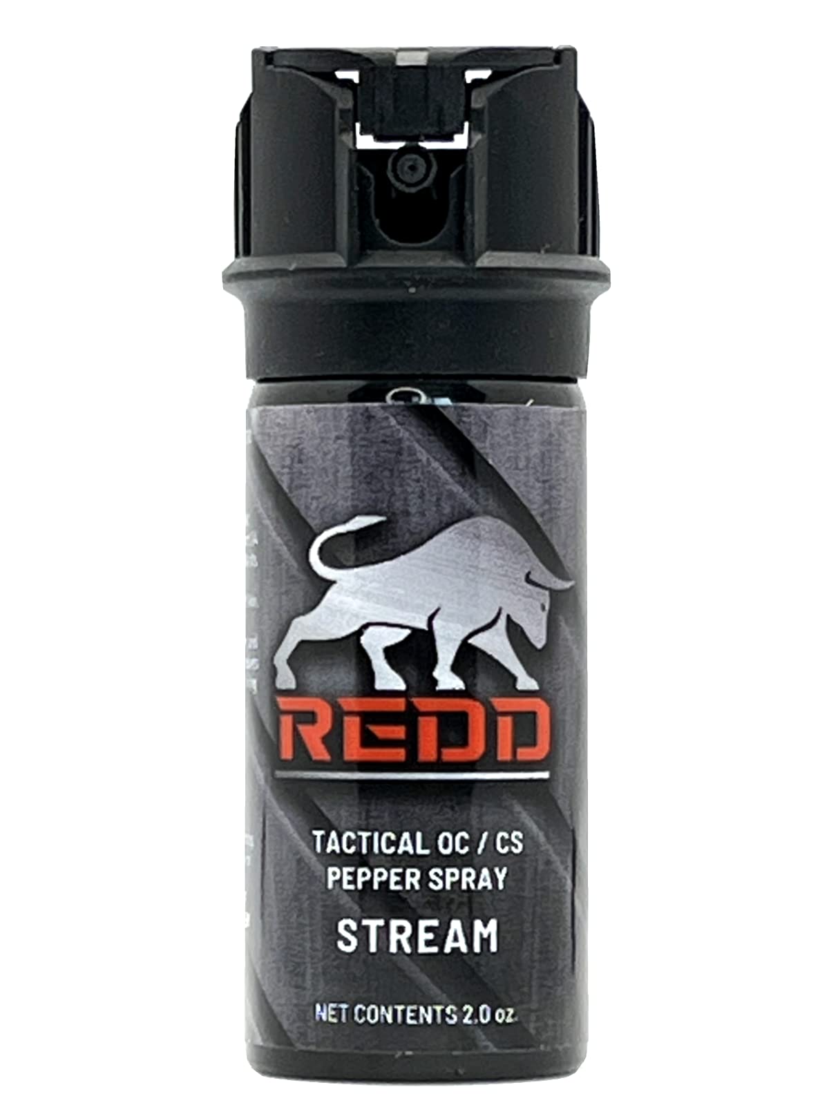 Redd Tactical OC/CS Pepper Spray - 2 oz Flip Top Stream for Self Defense, Hiking & Outdoor Safety