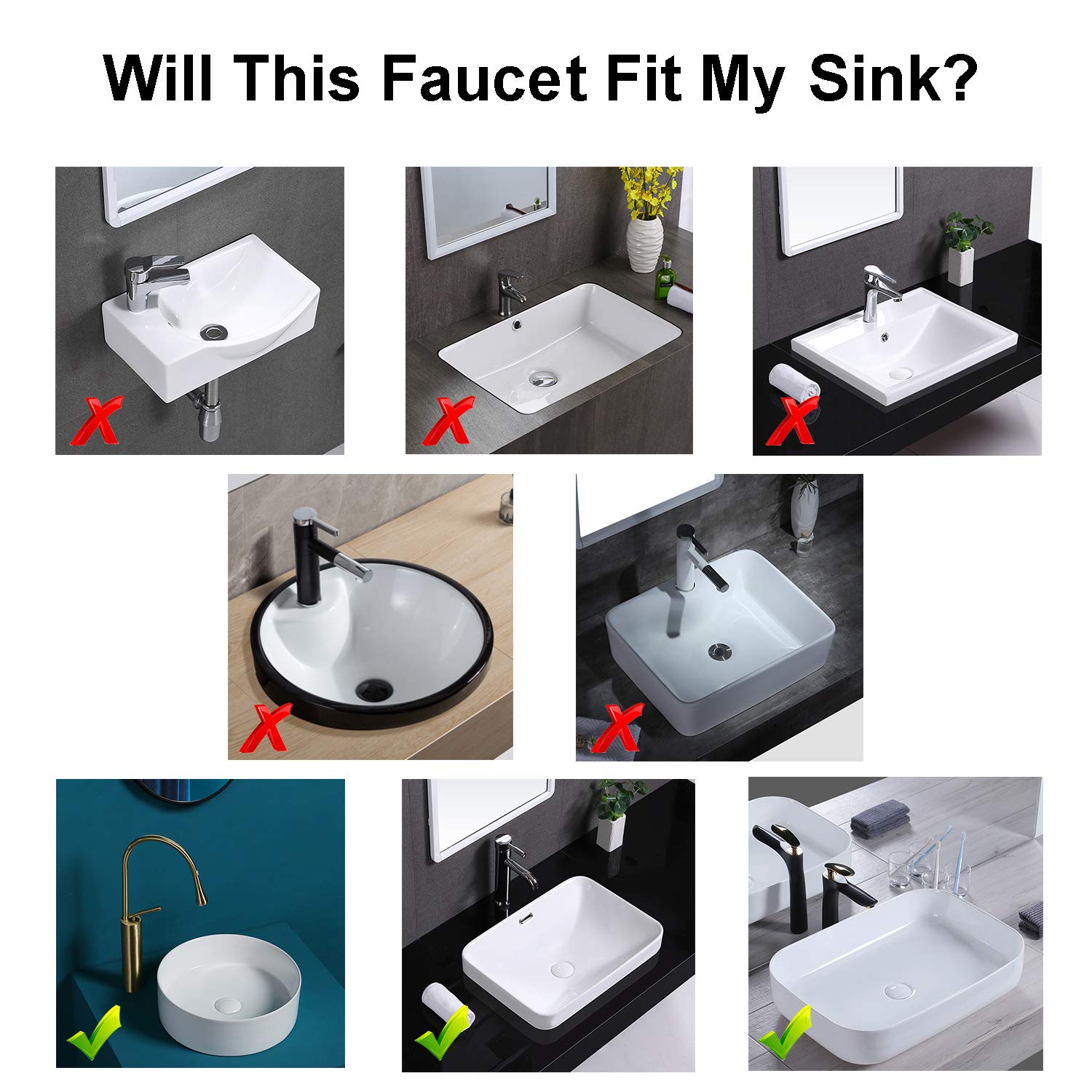 Wovier Brushed Gold Waterfall Bathroom Sink Faucet with Pop-Up Drain - Single Handle Brass Vanity Faucet for Bathroom & Powder Room - Tall Slanted Basin Mixer Tap with Supply Hoses - Perfect for Modern Bathrooms, Guest Suites & Luxury Home Renovations