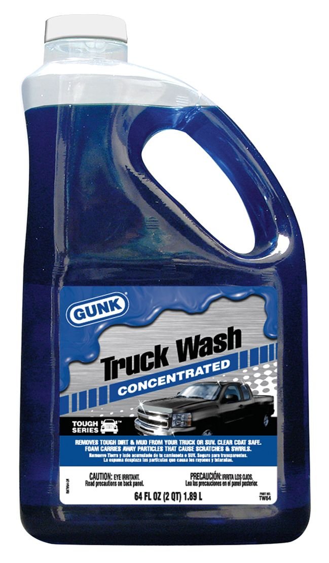 Gunk TW64 Tough Series Concentrated Truck Wash - 64 oz Heavy Duty Blue Detergent for Semi Trucks, Trailers & Commercial Vehicles | Removes Grease, Oil & Road Grime