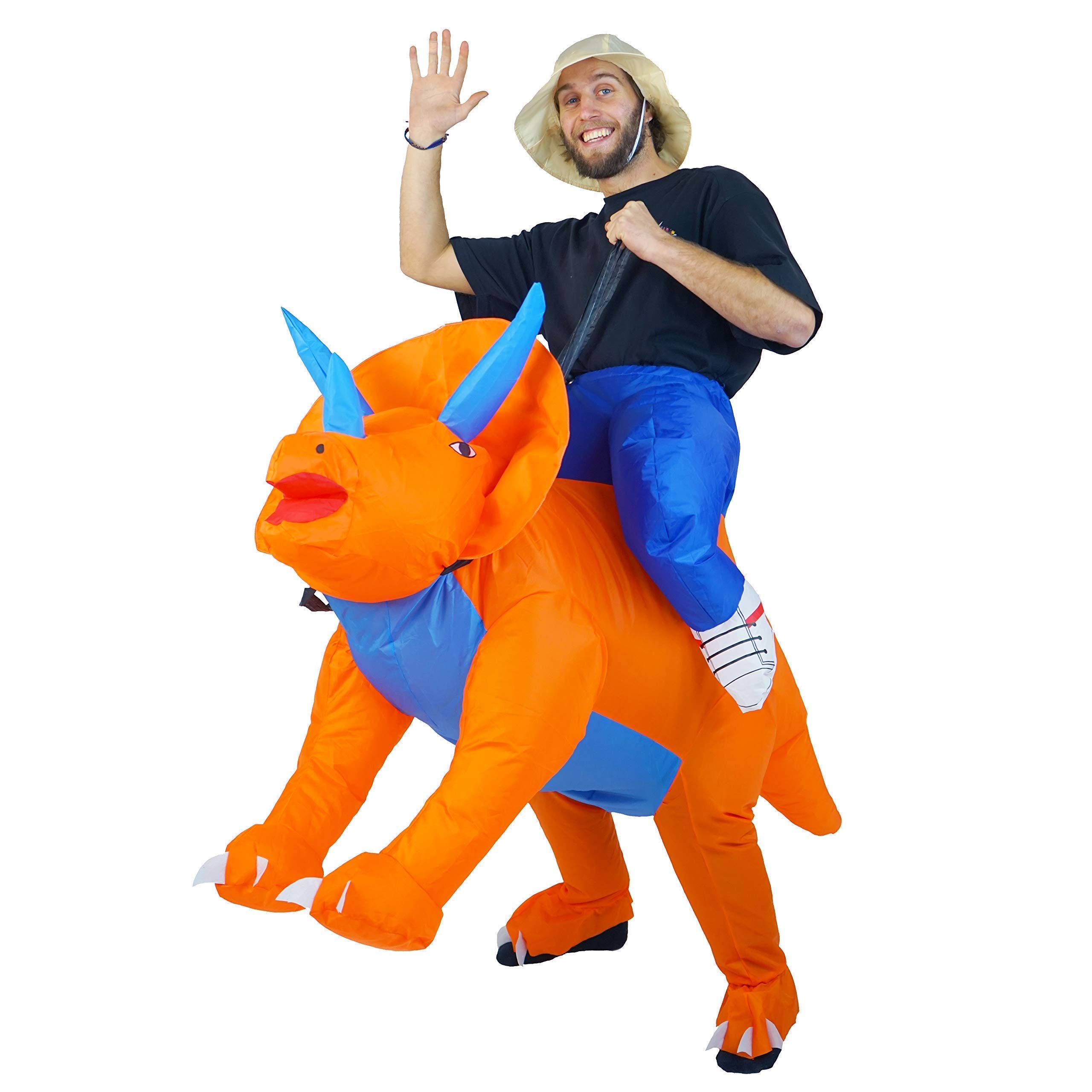 Jurassic Dinosaur Triceratops Inflatable Costume for Adults - One Size Fits Most | Perfect for Halloween Parties, Cosplay Events & Themed Celebrations