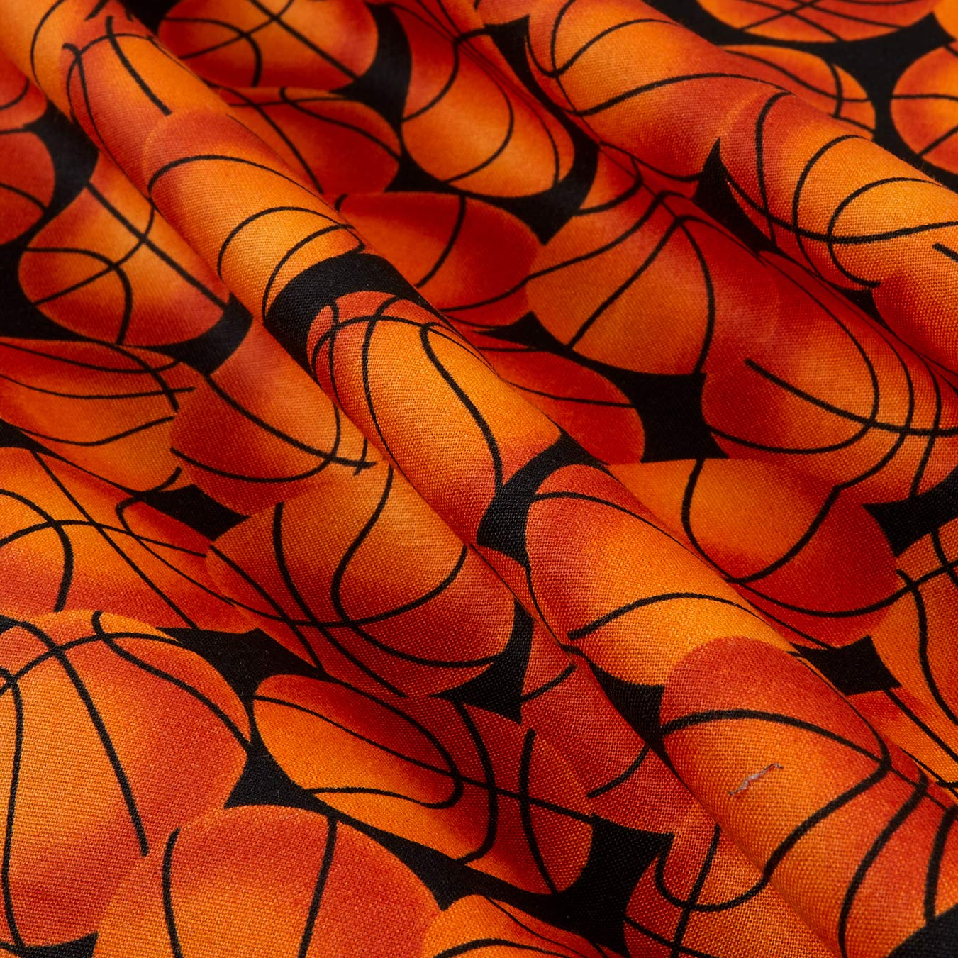 Rust Basketball Fabric by the Yard for Quilting & Sports Decor