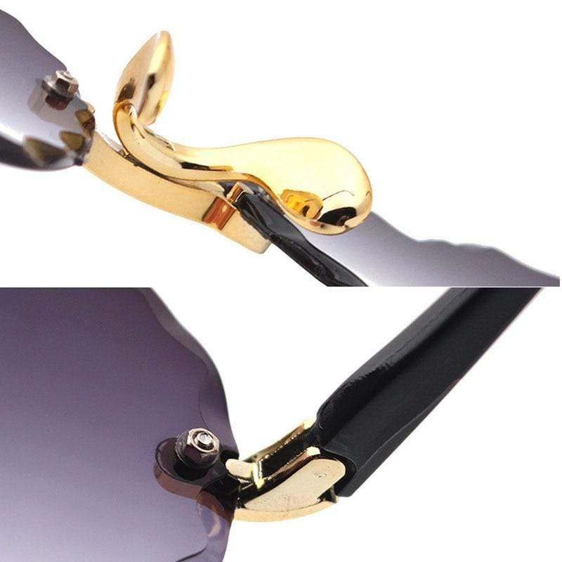 Stylish Women's Square Frameless Sunglasses UV400 Protection - Perfect for Driving, Beach & Outdoor Activities
