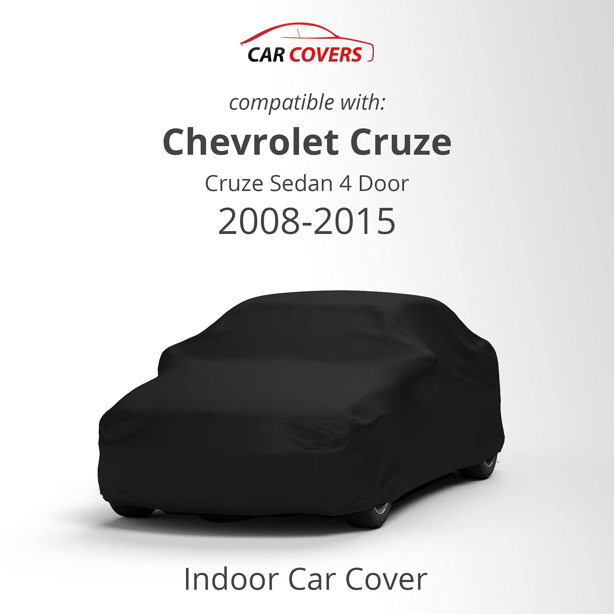 Scratch-Resistant Indoor Car Cover for Chevrolet Cruze 2008-2015 - Black Satin Ultra Soft Material with Warranty | Waterproof Dust Protection for Garage & Outdoor Parking | Car Accessories