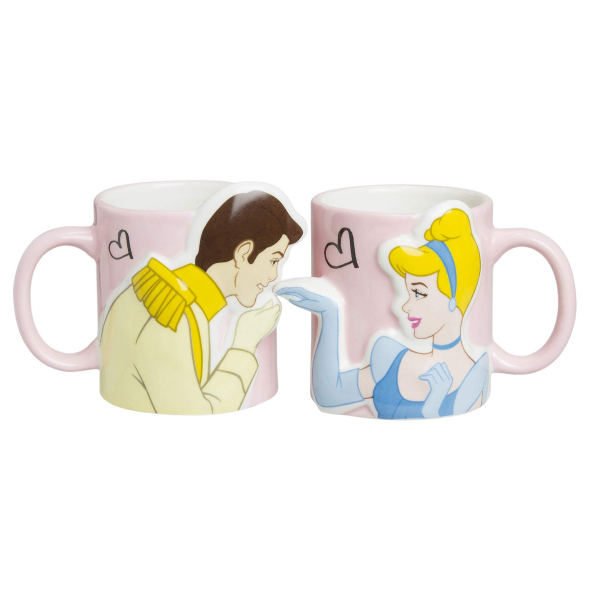Disney Cinderella Kiss Mug - SAN2474 by SunArt Japan - Elegant Princess Tea Cup for Coffee, Tea, or Hot Chocolate - Perfect Gift for Disney Fans and Collectors