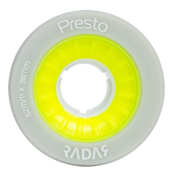 Radar Presto 62mm Quad Wheels 4 Pack - High Performance Skateboard Wheels for Smooth Riding & Tricks - Perfect for Street Skating, Park Riding & Outdoor Sports