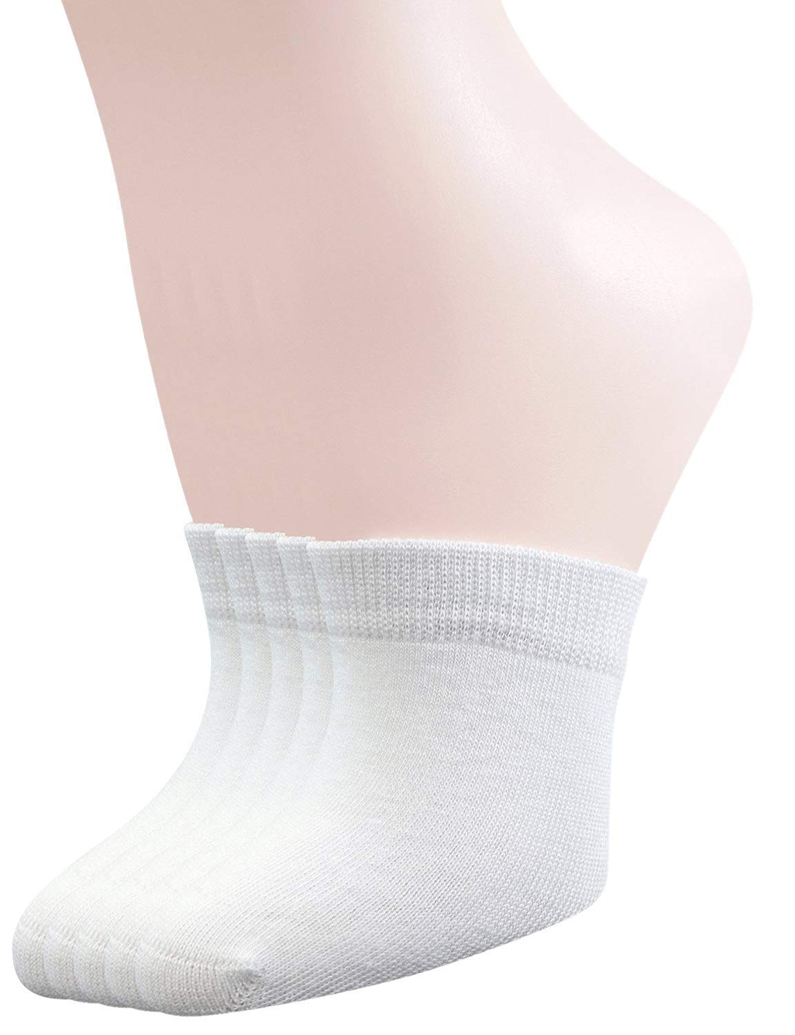 10 Pairs Women's White Seamless Clog Mule Half Socks - Breathable Cotton Toe Topper Socks for Comfort & Style - Perfect for Loafers, Mules & Summer Shoes