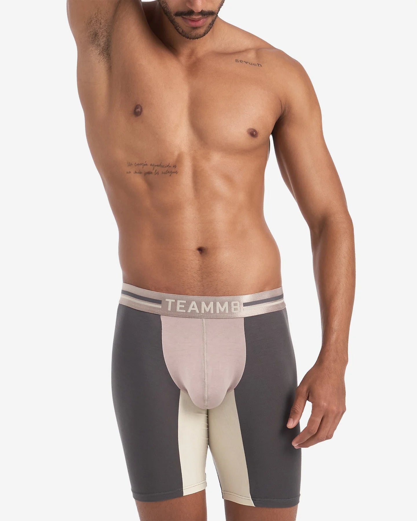 Premium Teamm8 Bamboo Sports Boxer Briefs - Soft Modal Fabric, Licorice Grey - Ideal for Running, Gym & Active Lifestyle