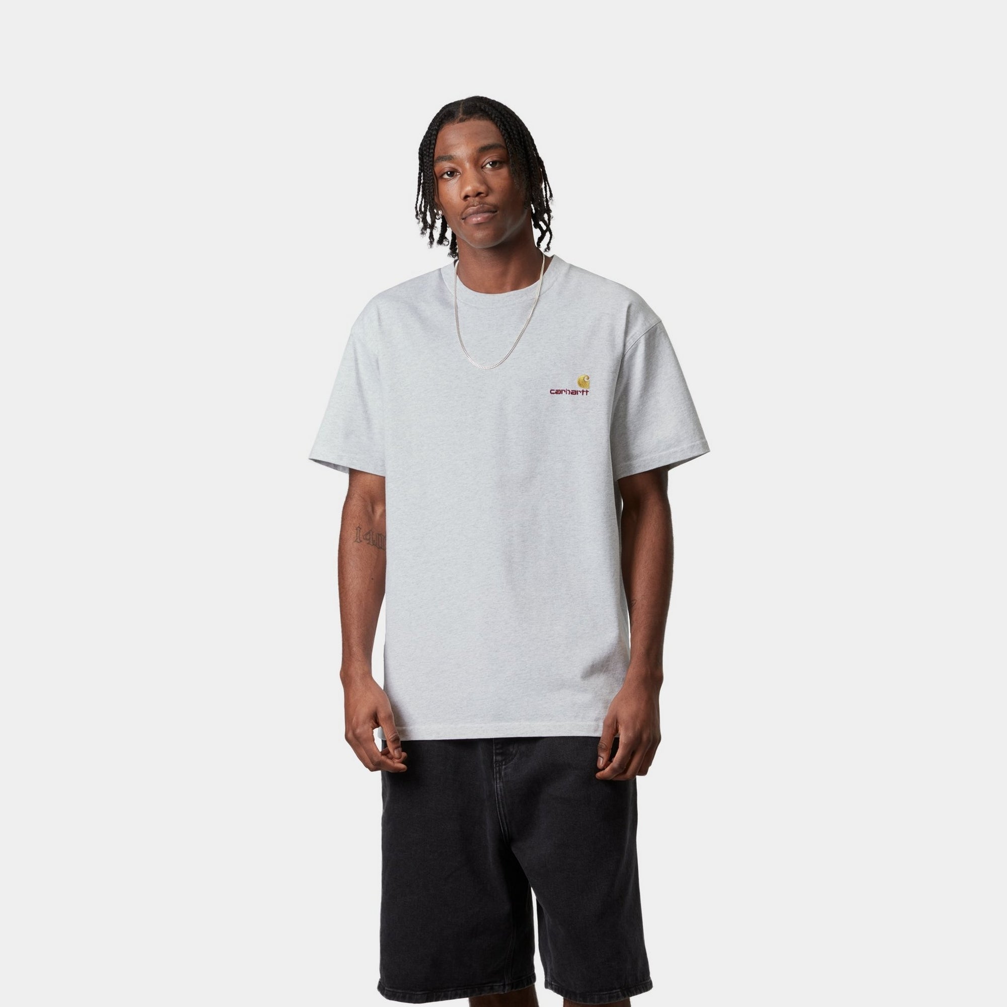 American Script T-Shirt | Soft Ash Heather Cotton Tee for Men & Women - Casual Wear, Street Style, and Everyday Comfort