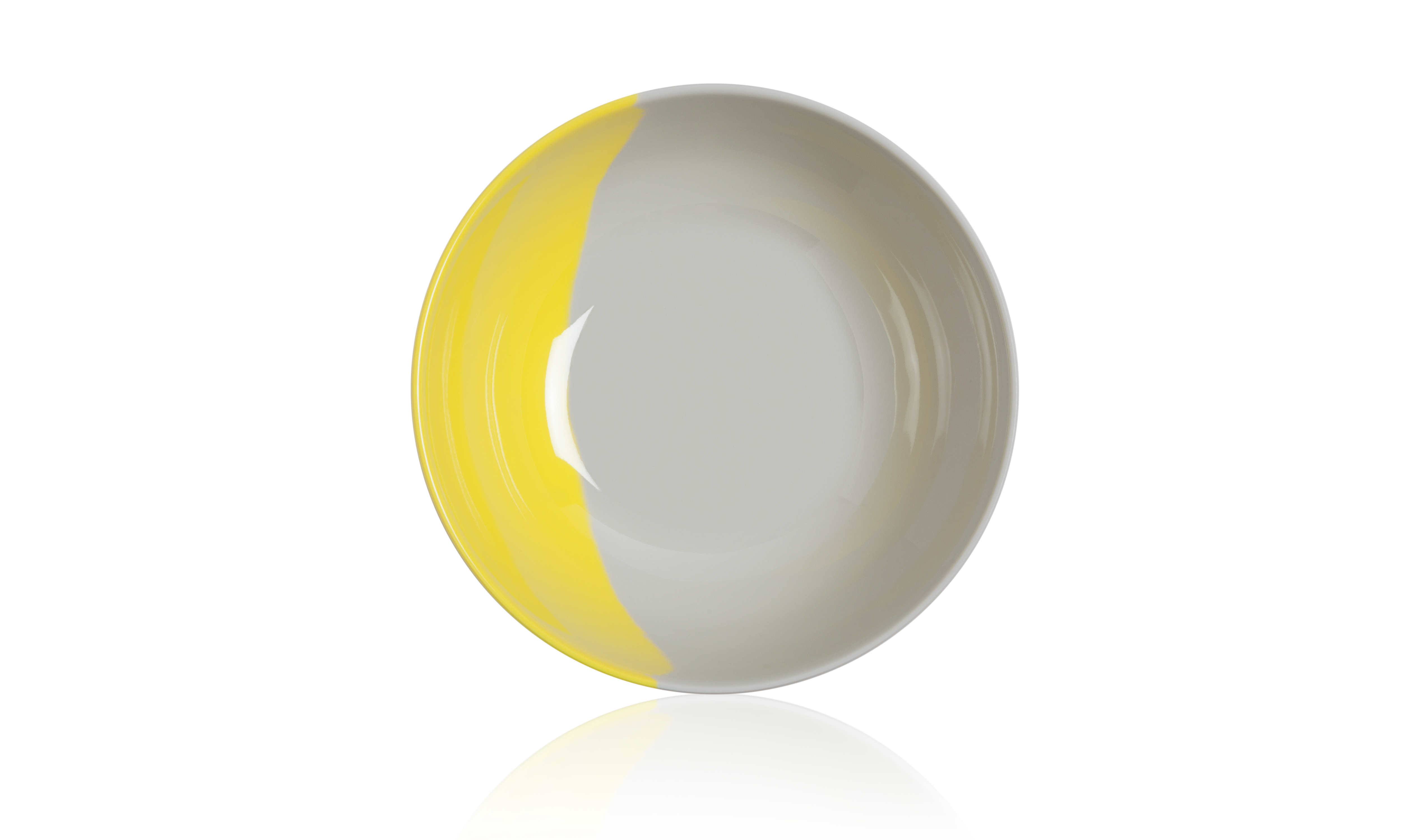 Premium Melamine Bowls Set of 4 - 1/2 & 1/2 Yellow & Grey Mix - Durable & Lightweight Dishware for Outdoor Picnics, Camping, and Everyday Use