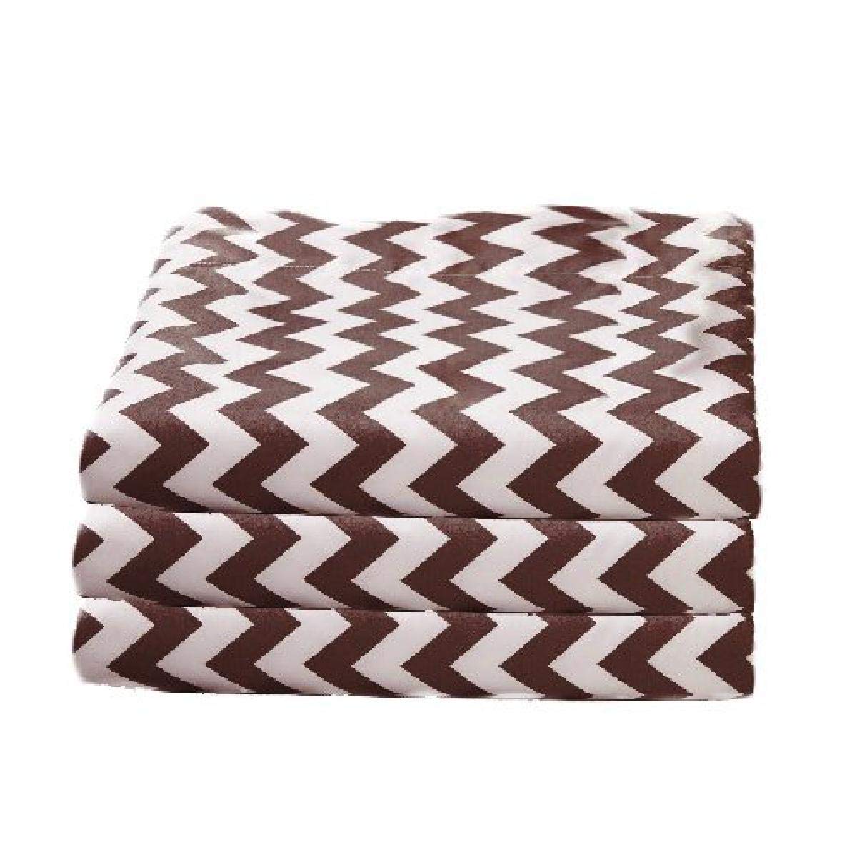 BKB Daycare 6-Piece Chevron Fitted Crib & Toddler Bed Sheets Set - Soft Brown Nursery Bedding for Baby & Kids - Perfect for Daycare, Home Nursery, and Travel Cribs
