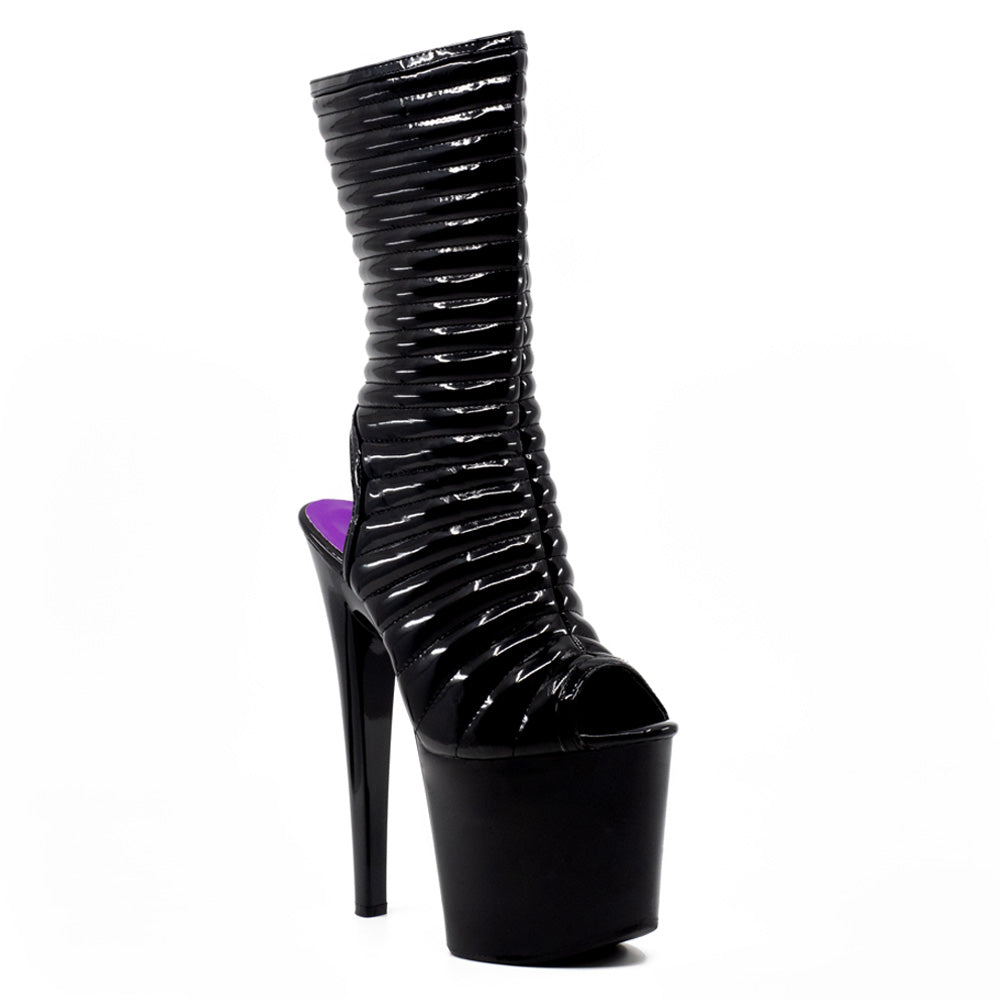 Ellie Shoes Melissa 8 Stiletto Heels - Open Back Peep Toe Platform Boots for Women | Perfect for Night Out, Party & Special Occasions
