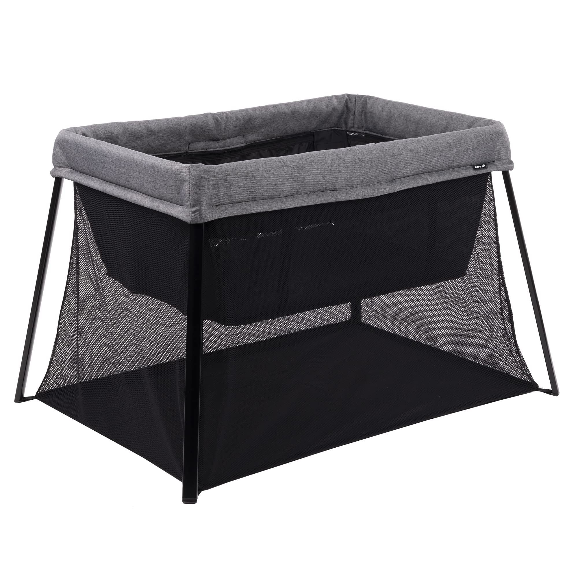 Safety 1st Dream and Go Travel Playard - Lightweight Portable Baby Crib with Soft Mattress & Zip-Up Bassinet | Compact Fold for Easy Storage & Travel | Perfect for Home, Nursery & On-The-Go Use (Grey Wolf)