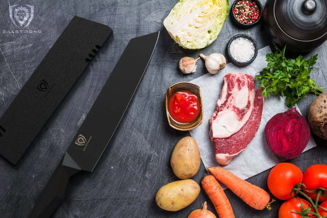 Premium Kiritsuke Chef Knife 8.5 Inch - Shadow Black Series Japanese Kitchen Knife | NSF Certified Professional Grade | Dalstrong | Perfect for Sushi, Meat Slicing & Precision Cutting