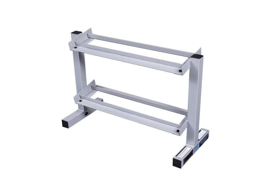 Warrior 2-Tier Horizontal Dumbbell Rack - Heavy Duty Dumbbell Storage Organizer for Home Gym & Fitness Equipment Organization
