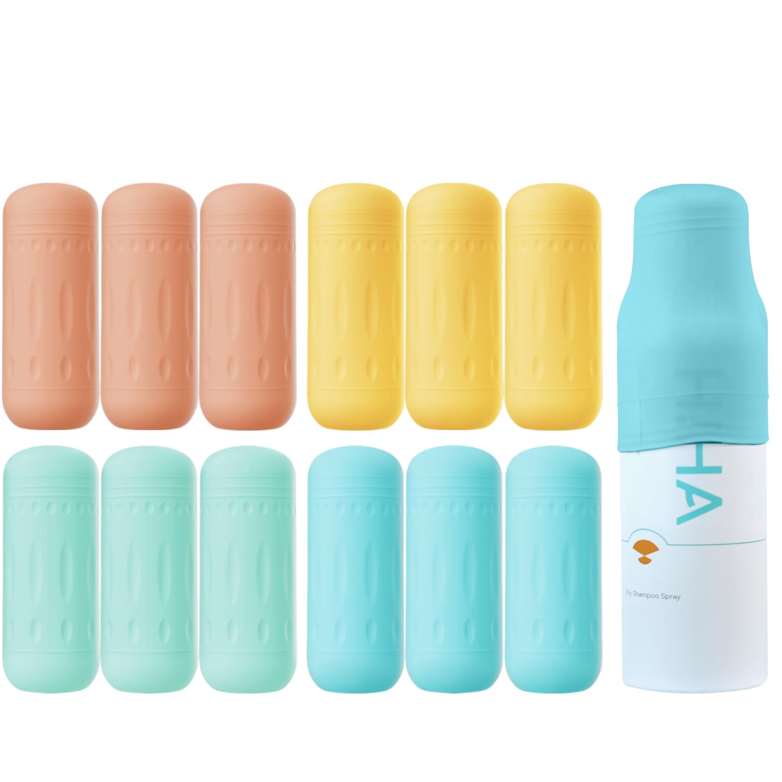 12 Pack Silicone Bottle Covers - Elastic Leak-Proof Sleeves for Travel Toiletries | Cruise & Airplane Essentials | Perfect for Women & Men's Luggage Accessories | Ideal for Shampoo, Lotion & Liquid Containers During Travel