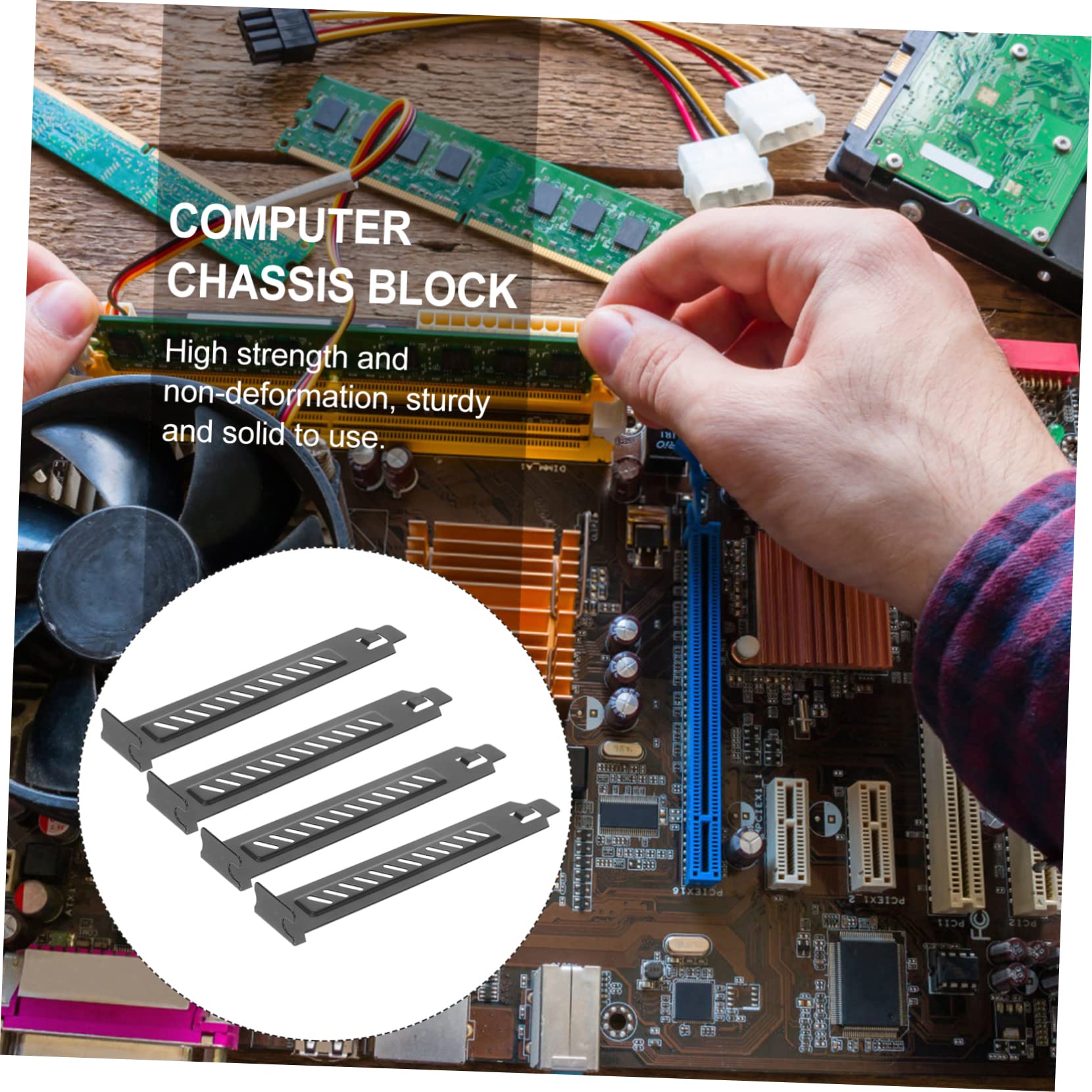 Mikikit 20pcs Stainless Steel Vented GPU Slot Covers - Dust Proof PCIe Blanking Plates for RGB Computer Case, Gaming PC Build & Custom PC Setup - Perfect for Dust Protection & Enhanced Airflow in ATX/Micro-ATX Cases
