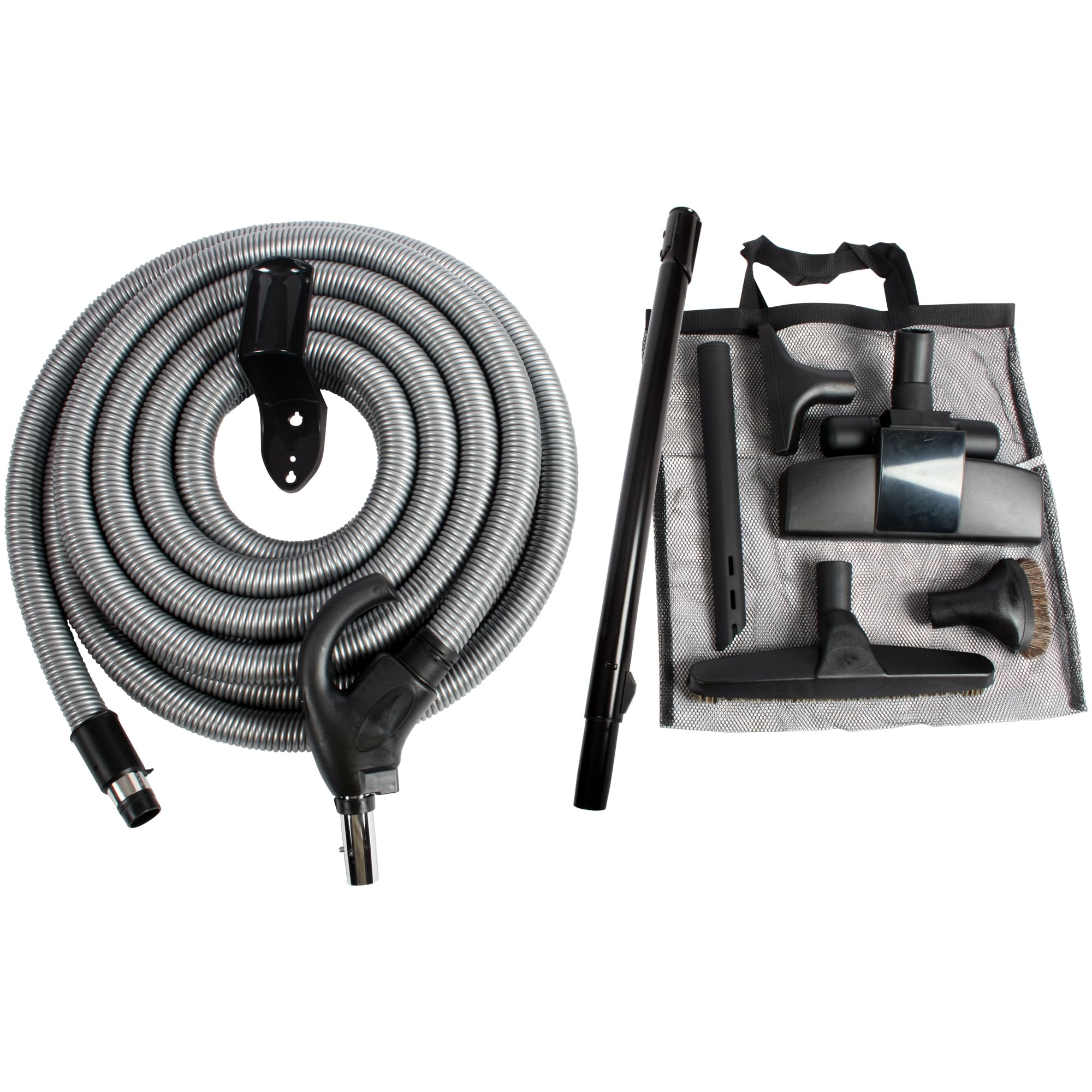 Cen-Tec Systems 97316 Central Vacuum Low Voltage Attachment Kit with Switch Control Hose - 35 Ft Black for Home Cleaning & Car Detailing