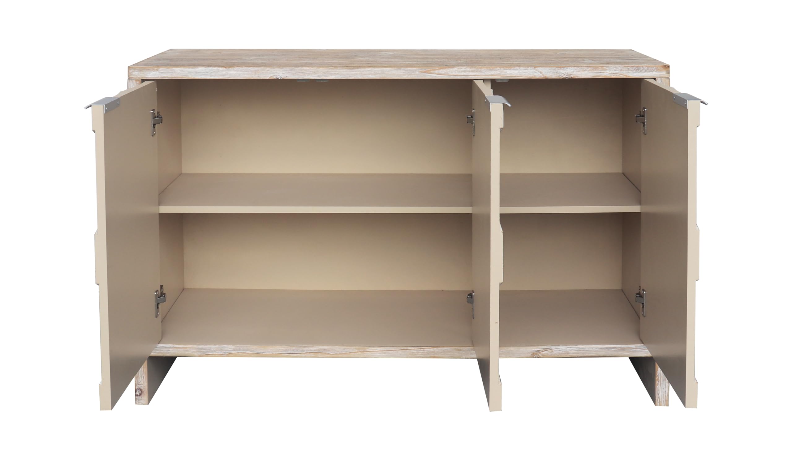 Farmhouse Sideboard Storage Cabinet - Solid Wood Accent Floor Cabinet with Adjustable Shelf, Buffet Server & Console Table for Living Room, Hallway, Dining Room - Perfect for Home Organization & Stylish Storage Solutions