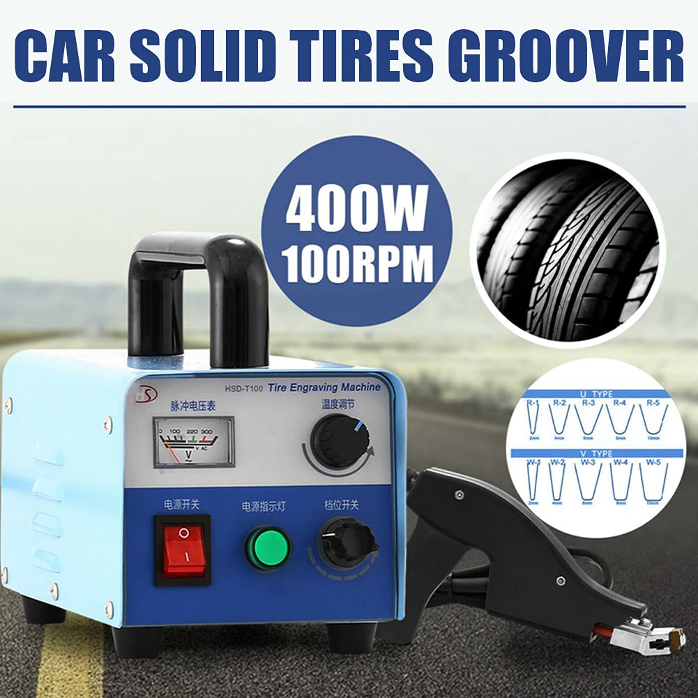 Professional 110V 400W Electric Tire Grooving Machine - Heated Iron Tire Groover Cutter with 20 Blades for Rubber & Tires | Perfect for Tire Repair Shops, Off-Road Vehicles & DIY Tire Maintenance