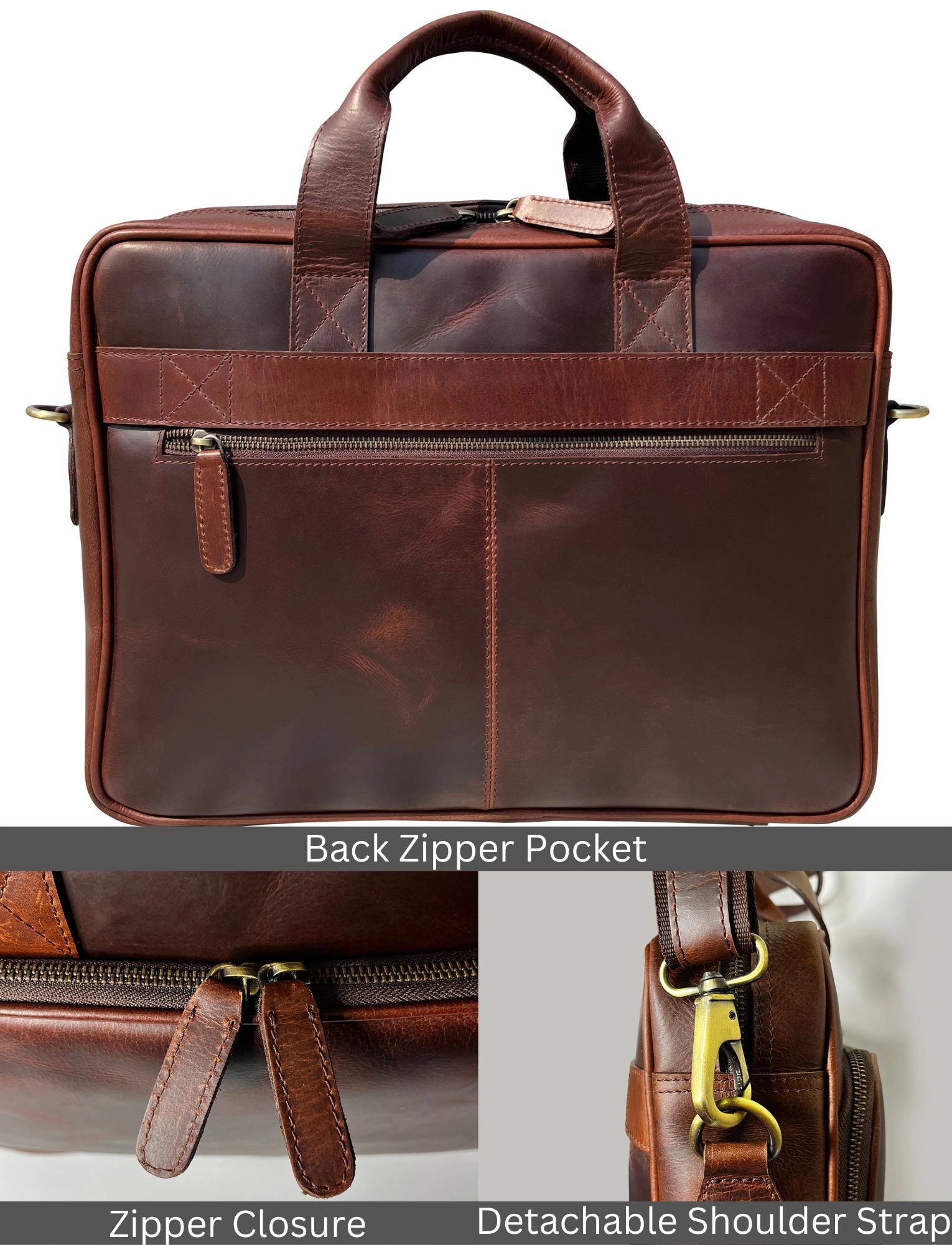 Premium Genuine Leather Briefcase for Men - Professional Laptop Messenger Bag for Business, Office & Travel - Perfect for Work Commute & Business Trips