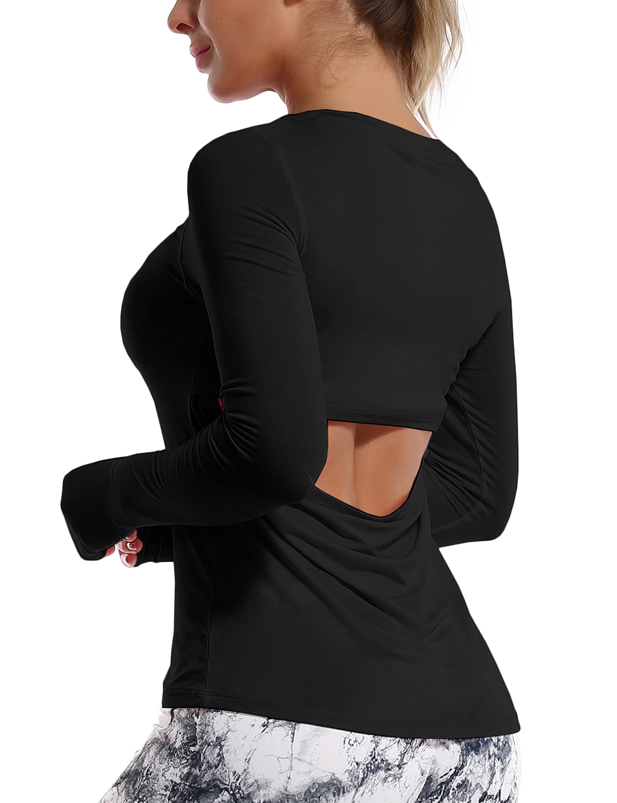 BUBBLELIME Women's Open Back Workout Shirts - Soft Breathable Athletic Yoga Tops for Gym, Running & Fitness - Comfortable Sports Shirt for Yoga, Pilates & Active Lifestyle