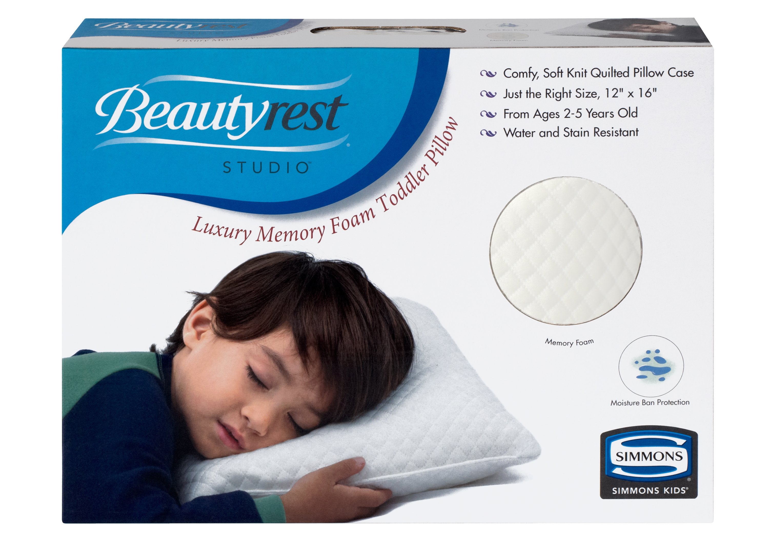 Beautyrest Kids Luxury Memory Foam Toddler Pillow for Better Sleep - Hypoallergenic & Supportive Pillow for Toddlers & Children - Perfect for Nursery, Daycare & Travel