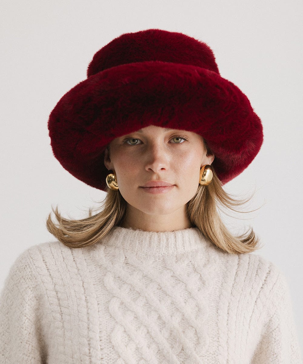 Parker Faux Fur Bucket Hat for Women & Men - Winter Warm Fashion Beanie with Ear Flaps - Perfect for Outdoor Activities, Skiing, and Cold Weather Protection